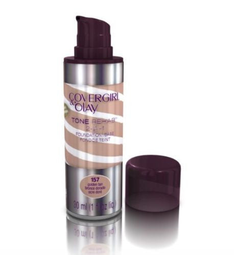 COVERGIRL & OLAY Tone Rehab 2 In 1 Foundation 157 Golden Tan