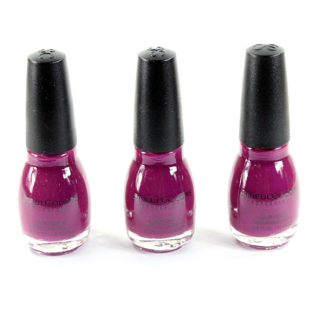 Lot of 3 Sinful Colors Professional Nail Polish (Fig)