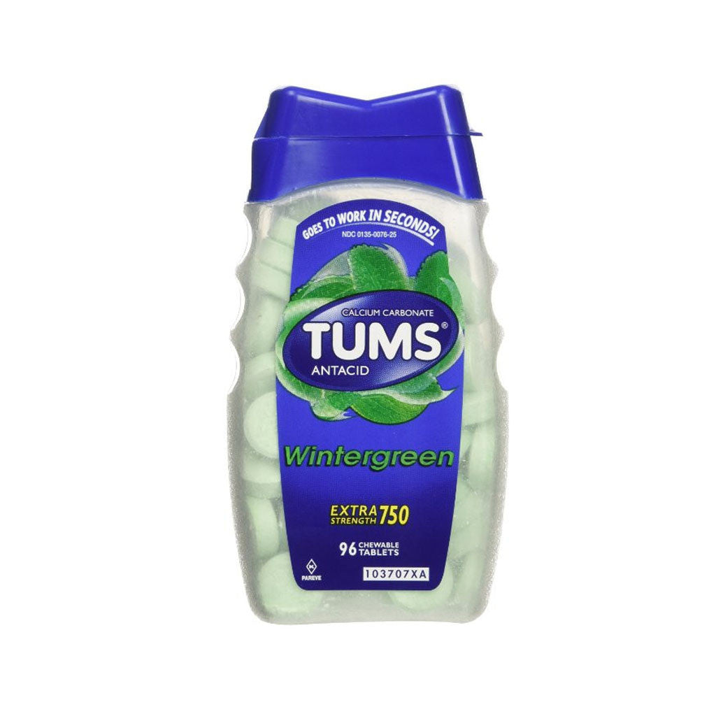 Tums E-X Extra Strength Antacid, Wintergreen - 96 ea