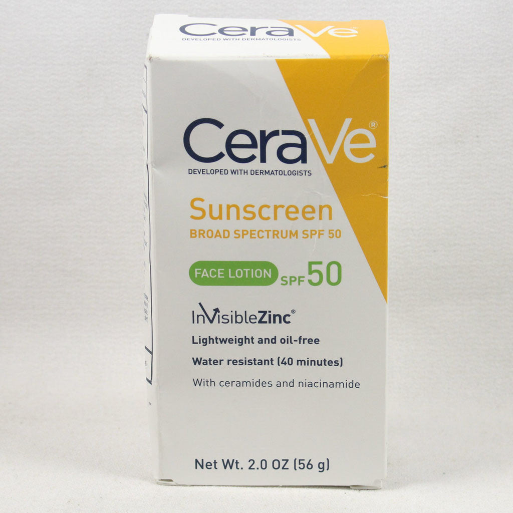 CeraVe SPF 50 Sunscreen Face Lotion, 2 Ounce