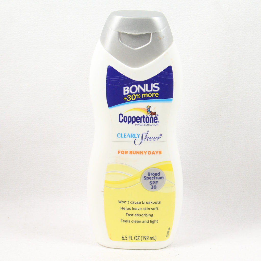 Coppertone Clearly Sheer SPF 30 Lotion for Sunny Days, 6.5 Ounce