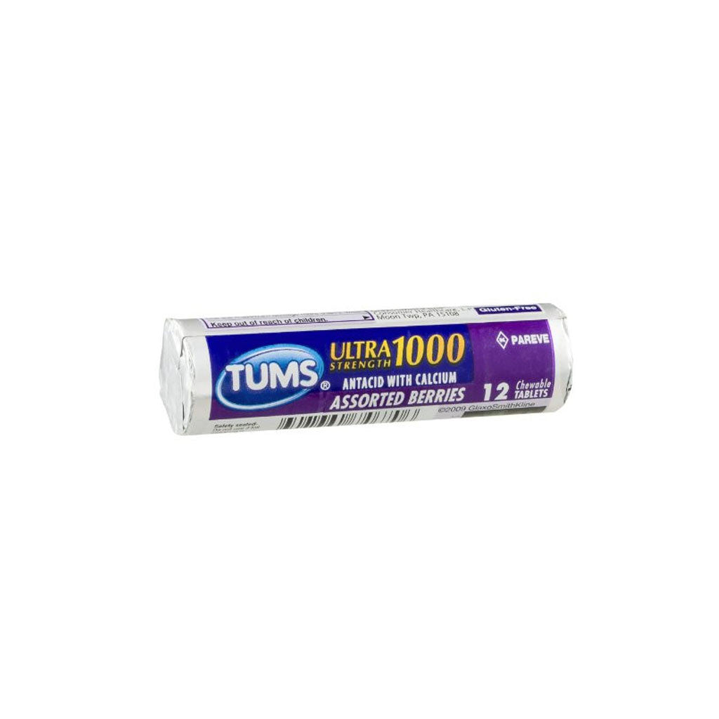 Tums Ultra Strength 1000 Chewable Antacid Tablets Assorted Berries