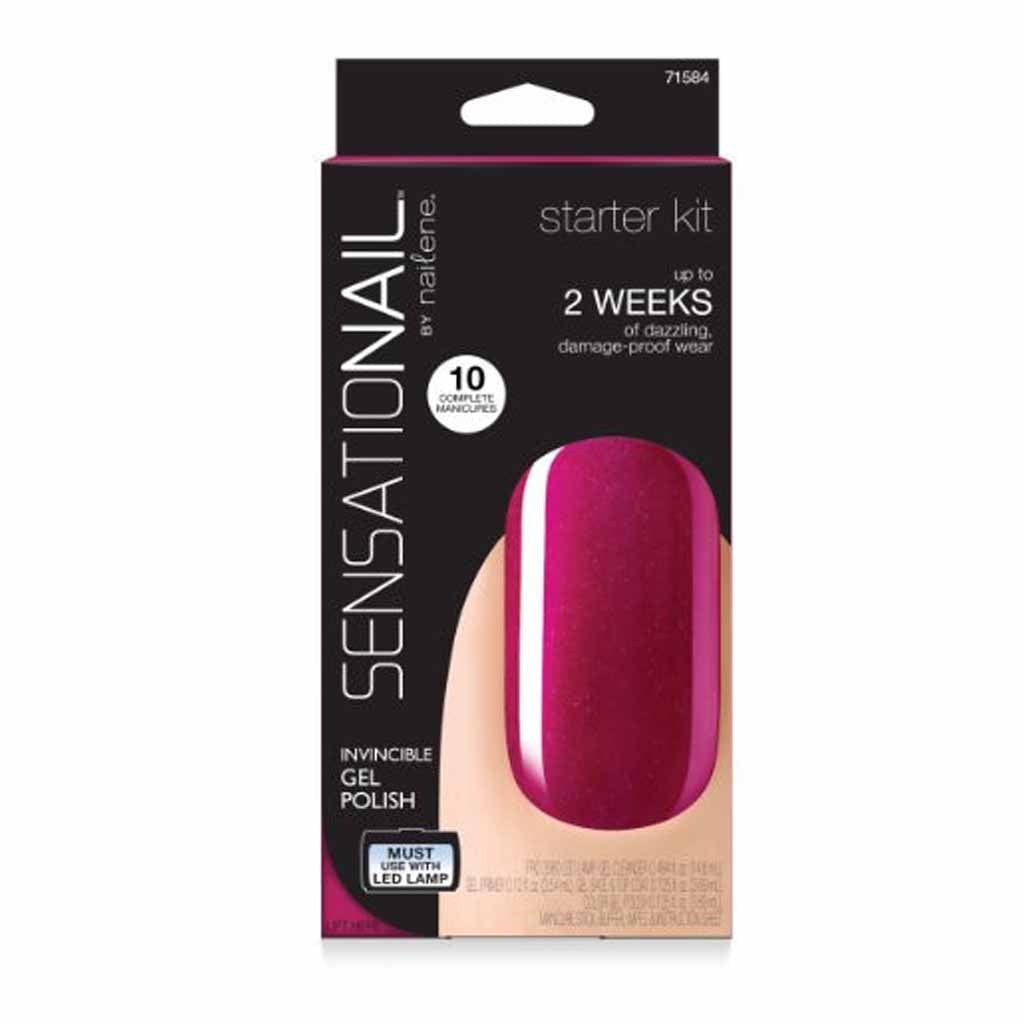 Sensationail gel polish starter kit - raspberry wine