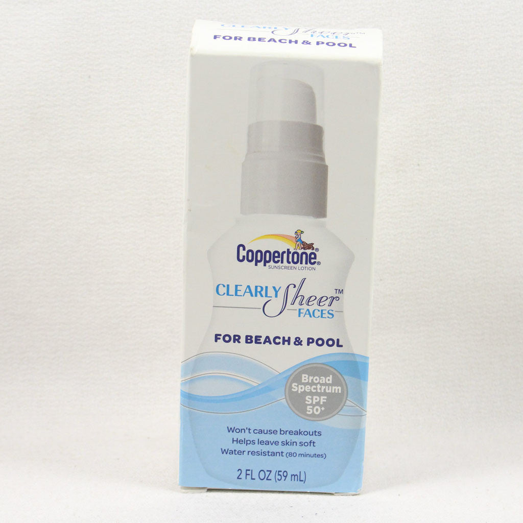 Coppertone Spf#50+ Clear Sheer Beach & Pool Lotion 2oz (Face)