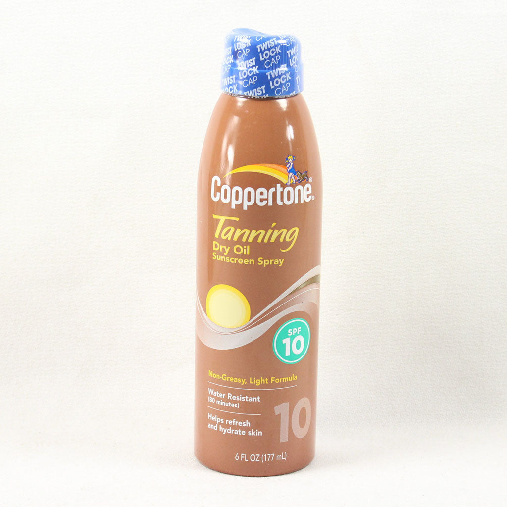 Coppertone Tanning Dry Oil Sunscreen Spray, SPF 10 6 fl oz