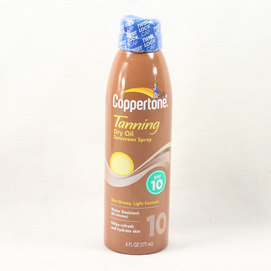 Coppertone Tanning Dry Oil Sunscreen Spray, SPF 10 6 fl oz