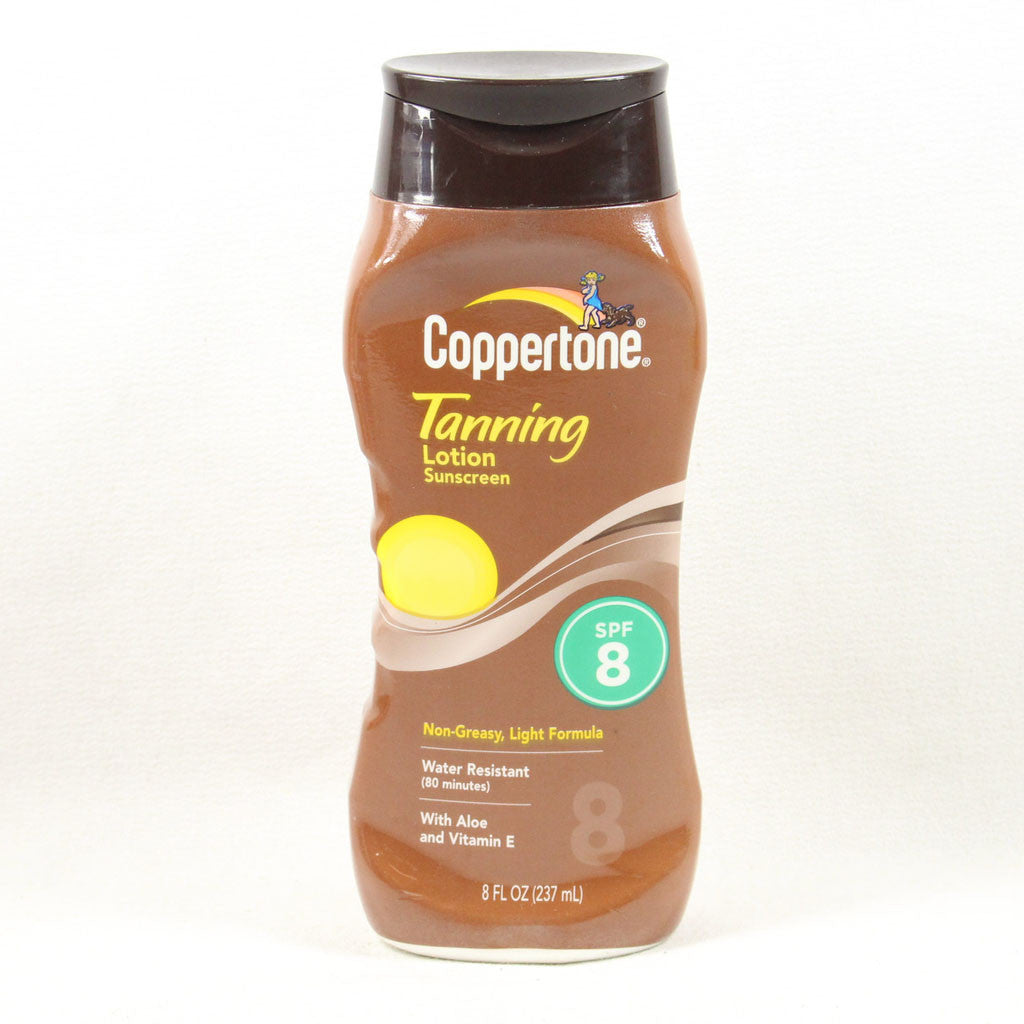 Coppertone Tanning Lotion, Non-greasy, Light Formula, SPF 8, 8-Fluid Ounce)