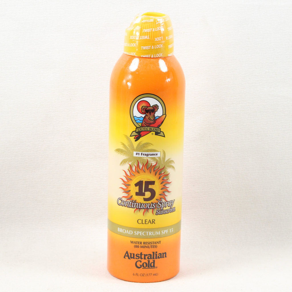 Australian Gold SPF 15 Continuous Spray Clear, 6 Ounce