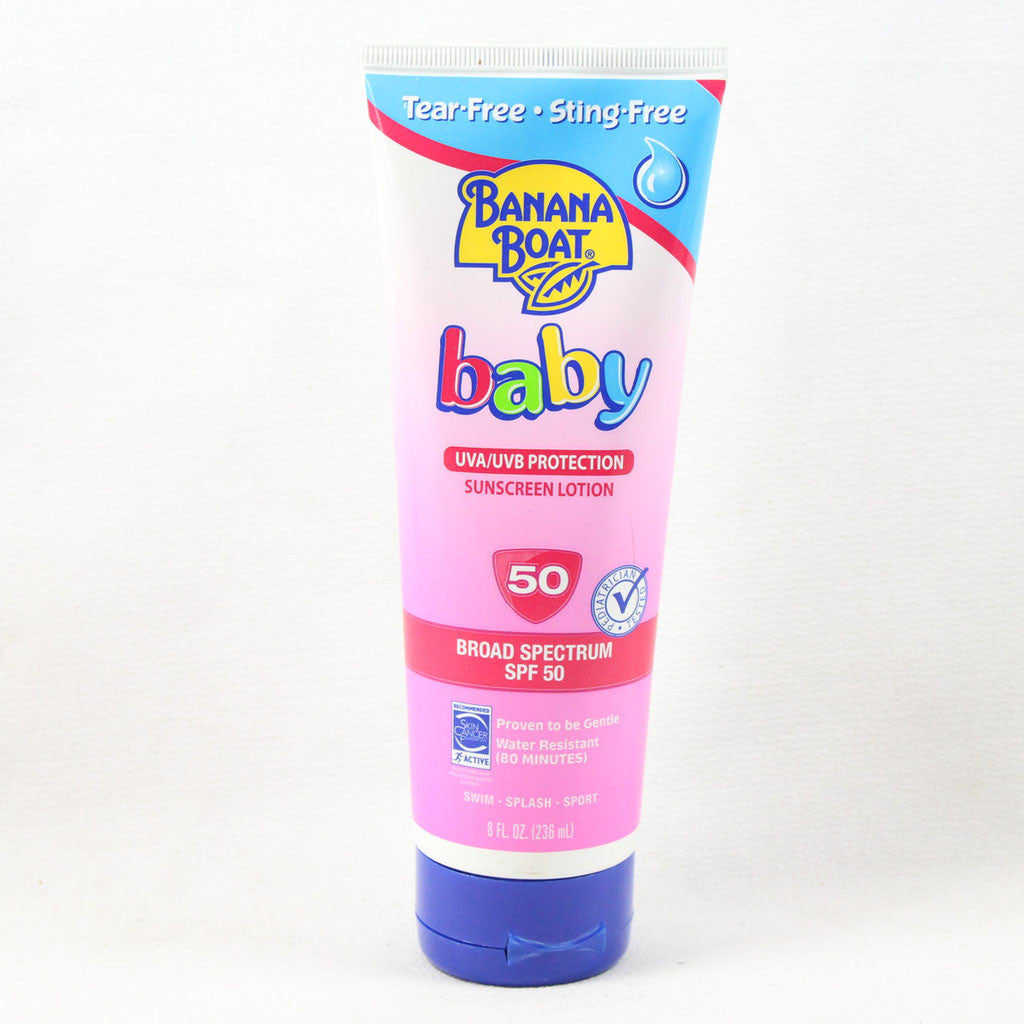 Banana Boat Baby Sunscreen Tear-Free Sting-Free Broad Spectrum Sun Care Sunscreen Lotion - SPF 50, 8