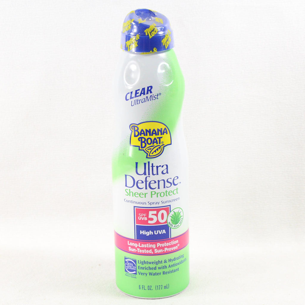 Banana Boat Sunscreen Ultra Mist Ultra Defense Sheer Protect Broad Spectrum Sun Care Sunscreen Spray - SPF 30, 6 Ounce