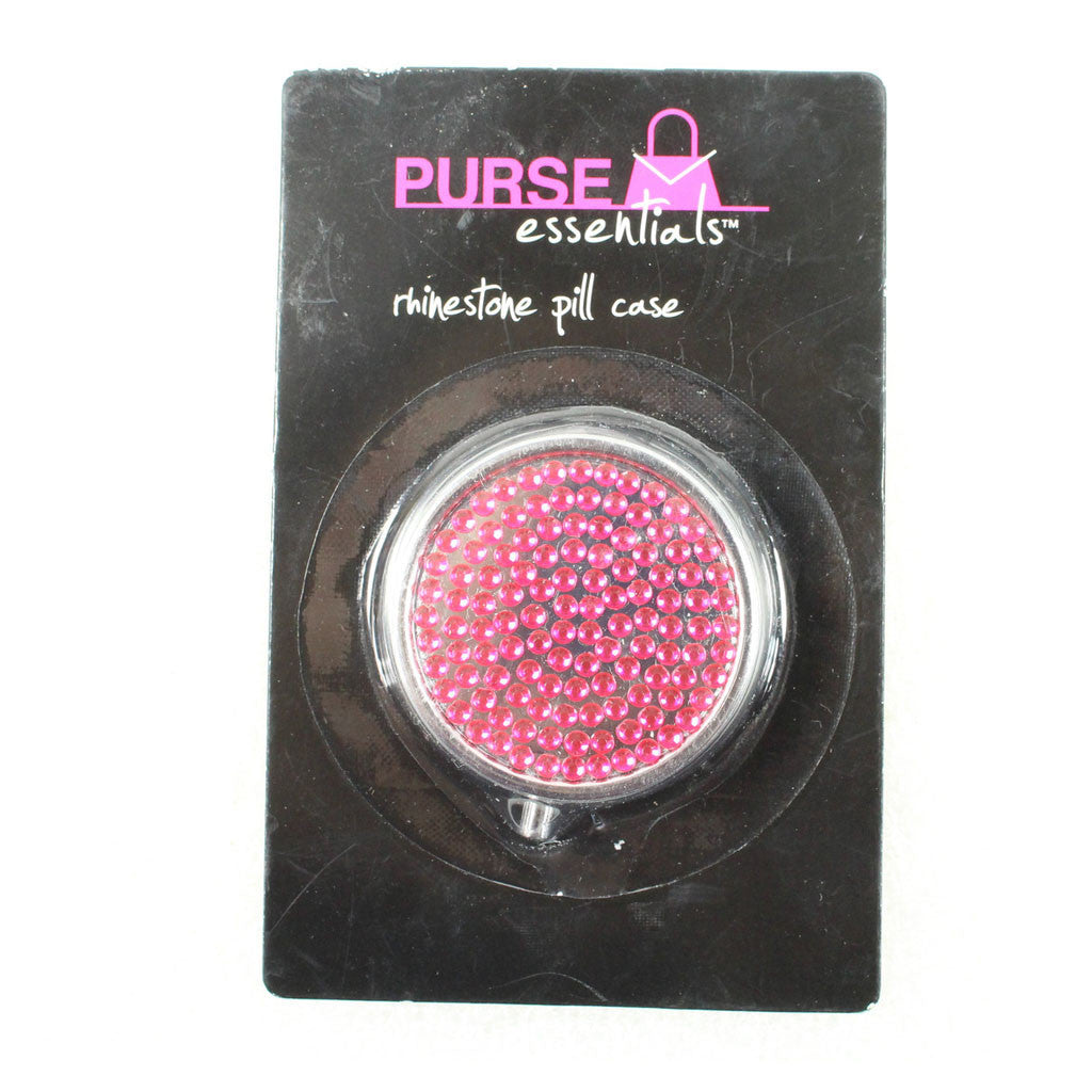 Pink Rhinestone Pill Case