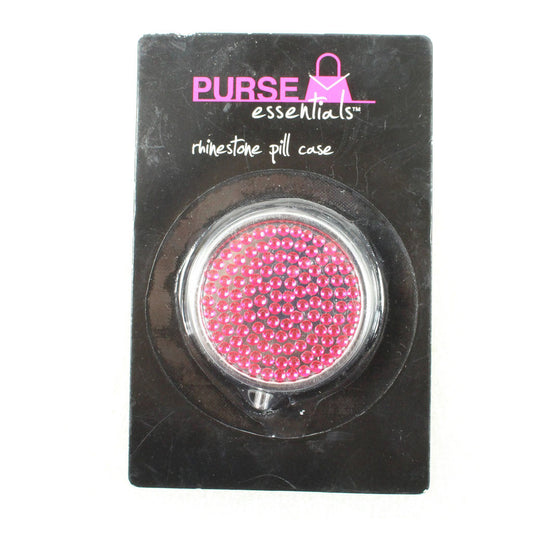 Pink Rhinestone Pill Case
