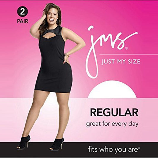 Just My Size JMS Smooth Finish Regular Reinforced Toe Panty Hose Pack 88800, 4XL