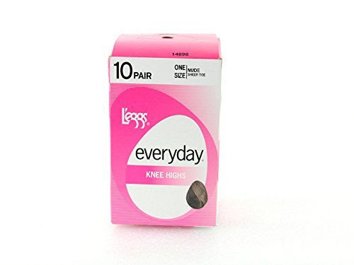 L'eggs Everyday Casual Knee Highs Sheer Toe ST 10 Pair