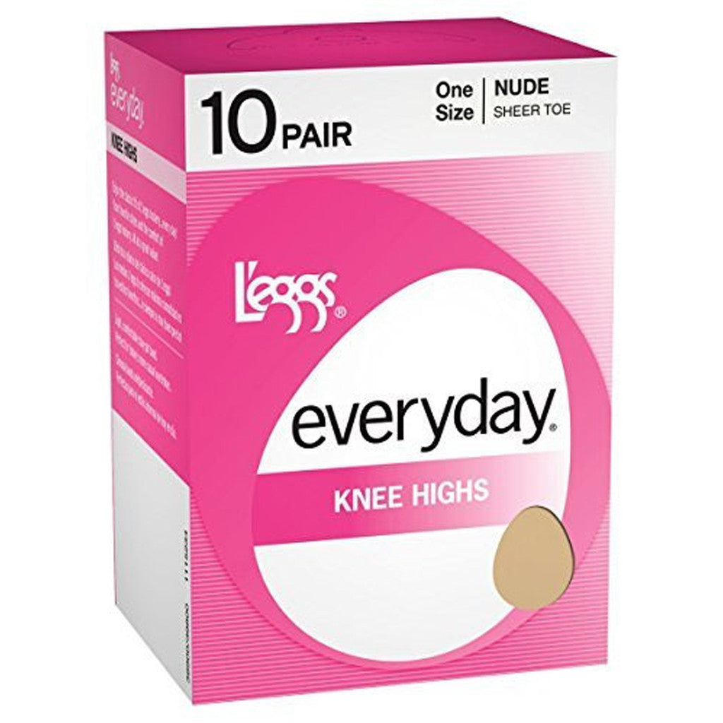 L'eggs Everyday Casual Knee Highs Sheer Toe ST 10 Pair