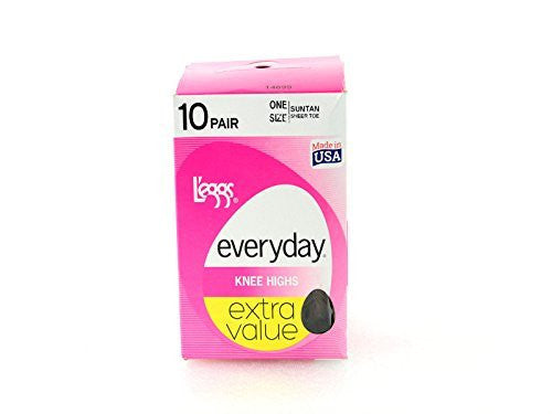 L'eggs Everyday Casual Knee Highs Sheer Toe ST 10 Pair