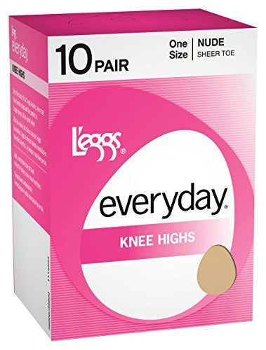 L'eggs Everyday Casual Knee Highs Sheer Toe ST 10 Pair