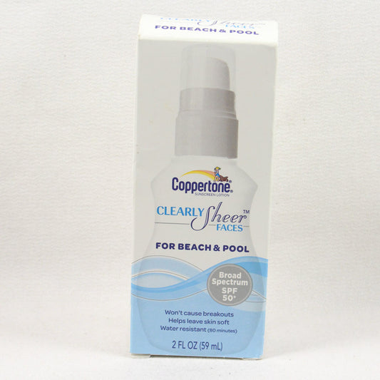 Coppertone Spf#50+ Clear Sheer Beach & Pool Lotion 2oz (Face)