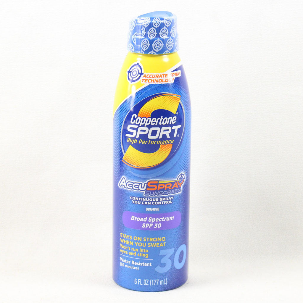 Coppertone Sport High Performance AccuSpray Sunscreen, SPF 30--6 fl oz