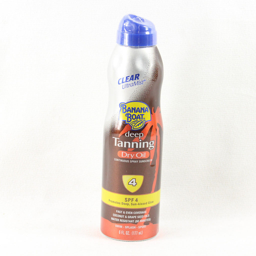 Banana Boat Sunscreen Ultra Mist Deep Tanning Dry Oil Sun Care Sunscreen Spray - SPF 4, 6 Ounces